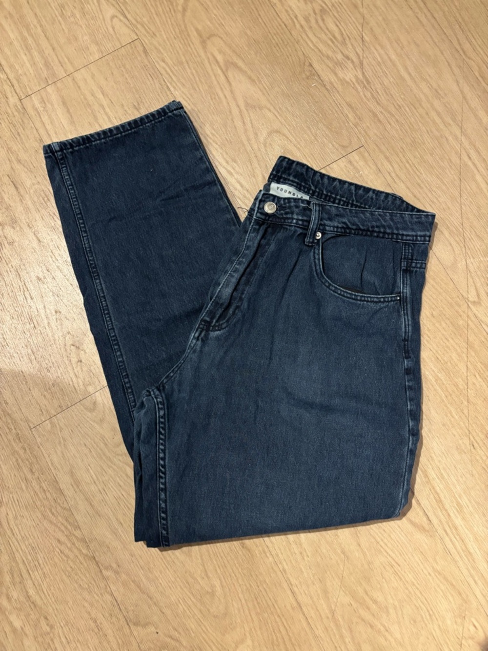 YoungLA Dark Blue Slim Straight Jeans